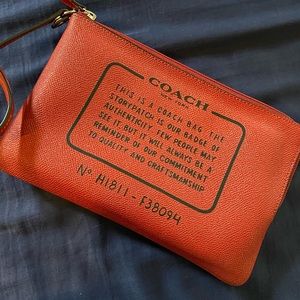 Large red Coach clutch